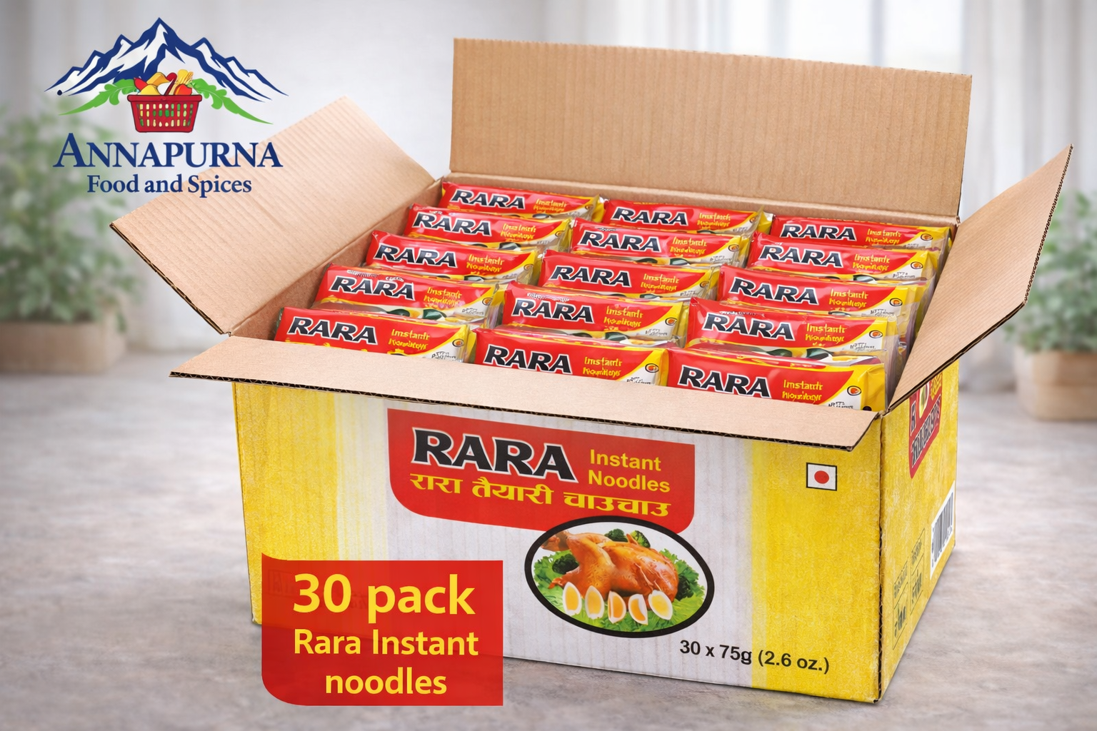 Rara Chicken Flavored Noodles - 1 Box (30 Pcs)