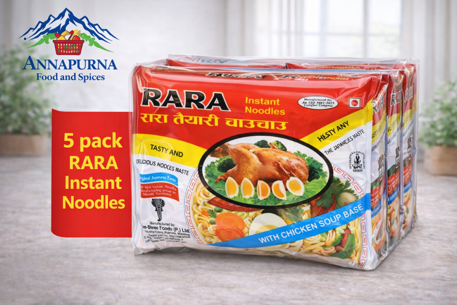 Rara Chicken Flavored Noodles - 5 Pack