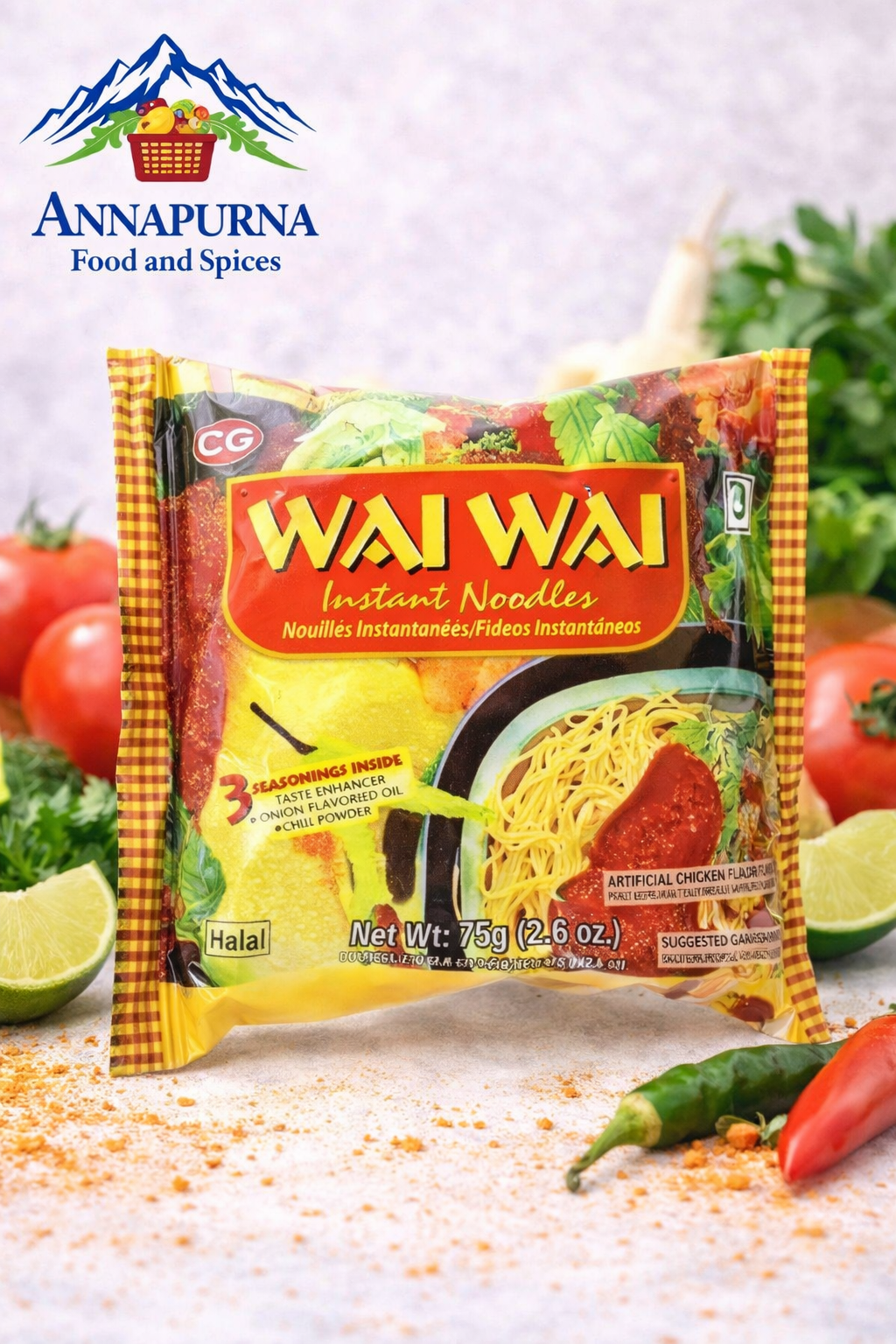 1 Pack Wai Wai Chicken Flavored Noodles (Nepal)