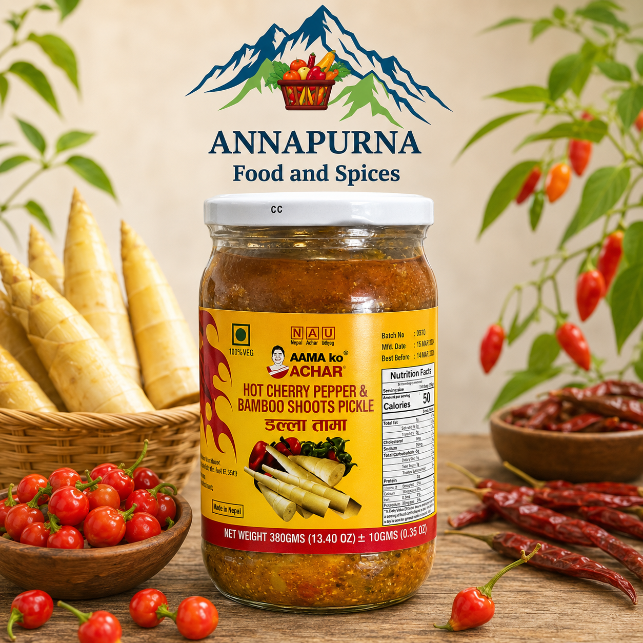 AAMA KO ACHAR Dalla Tama Pickle (Glass Jar) 380g