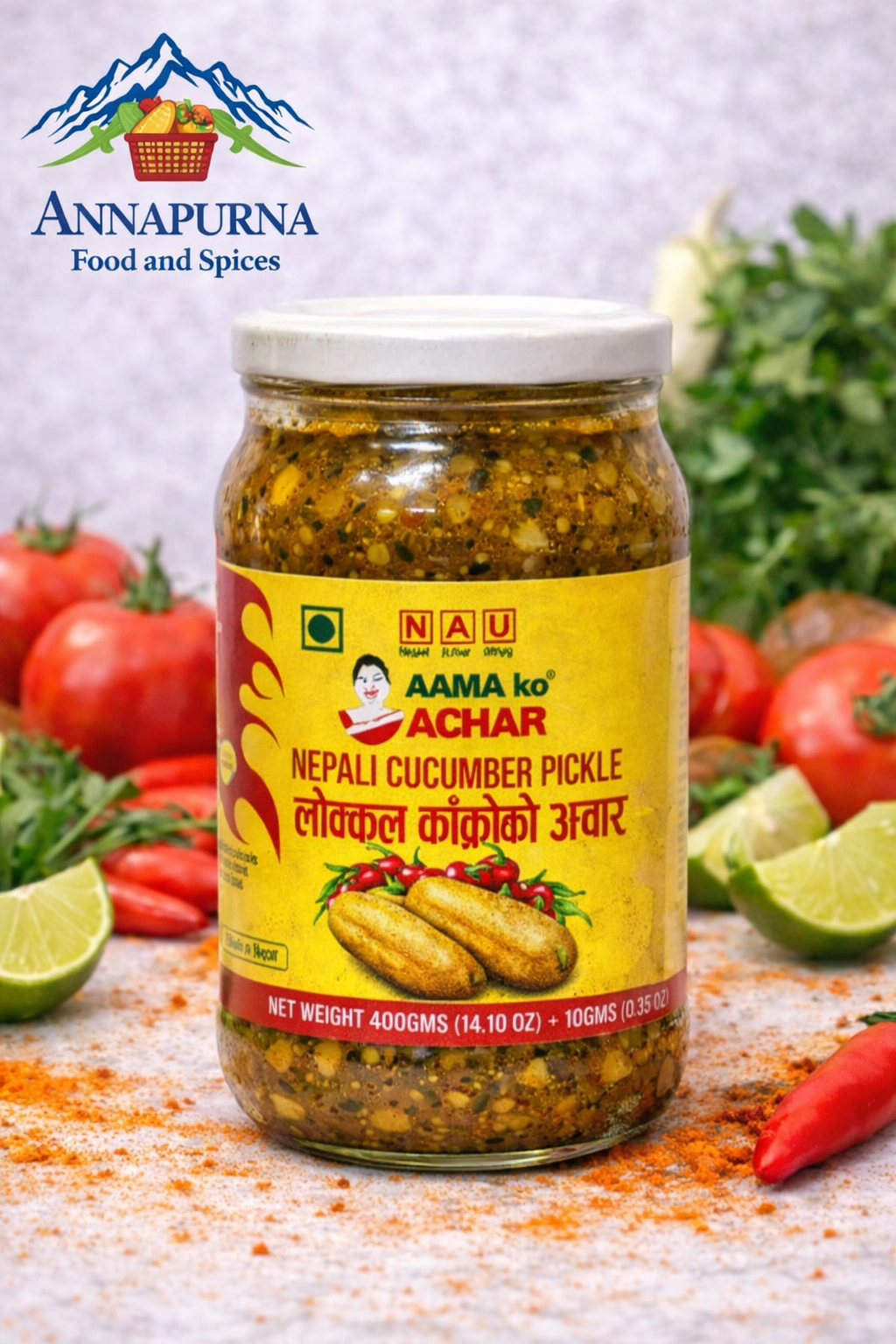 Dalla Cucumber Pickle (Glass Jar) Aama Ko Achar